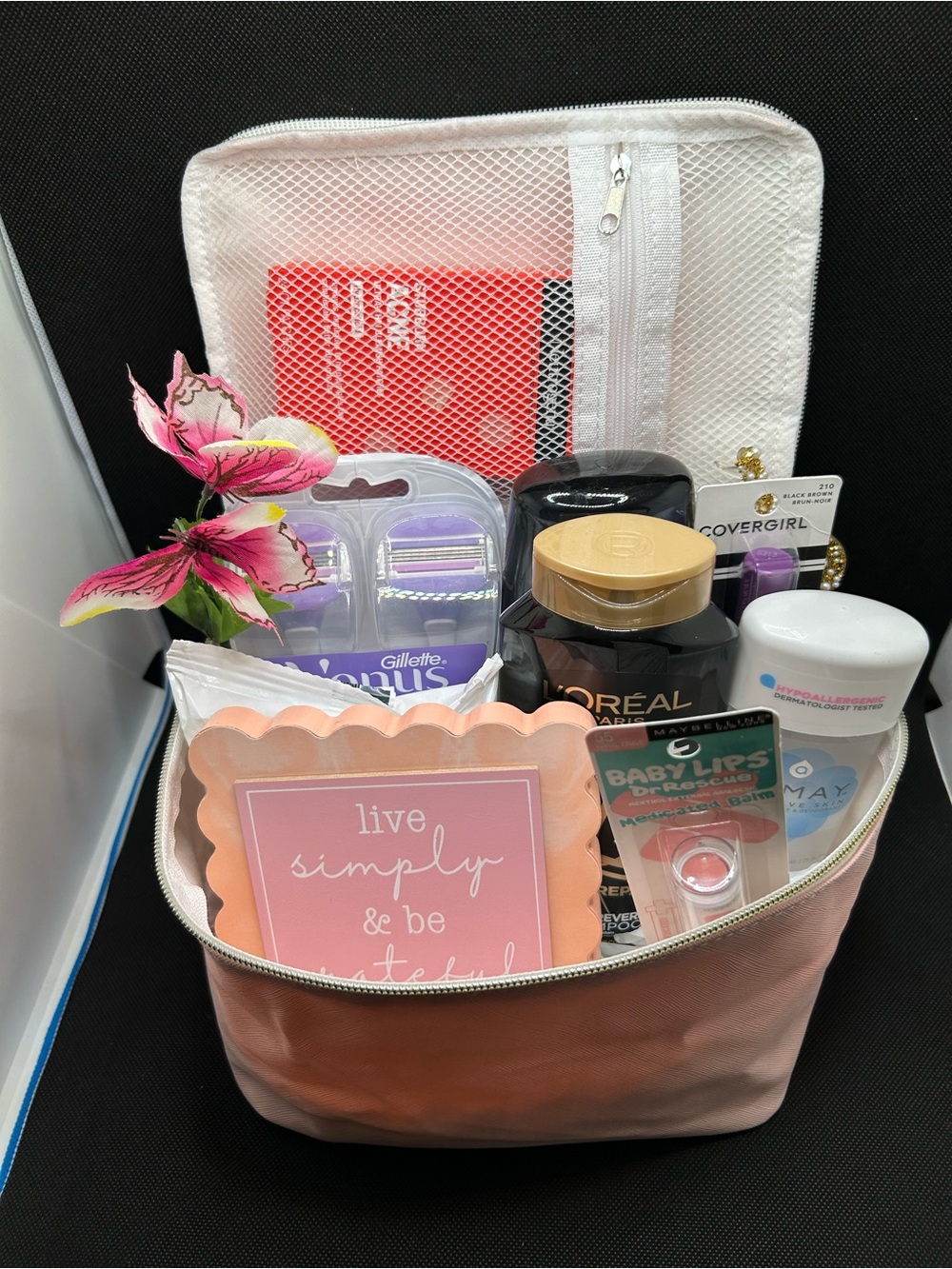 Pink Makeup Bag #5 “Boo” Basket